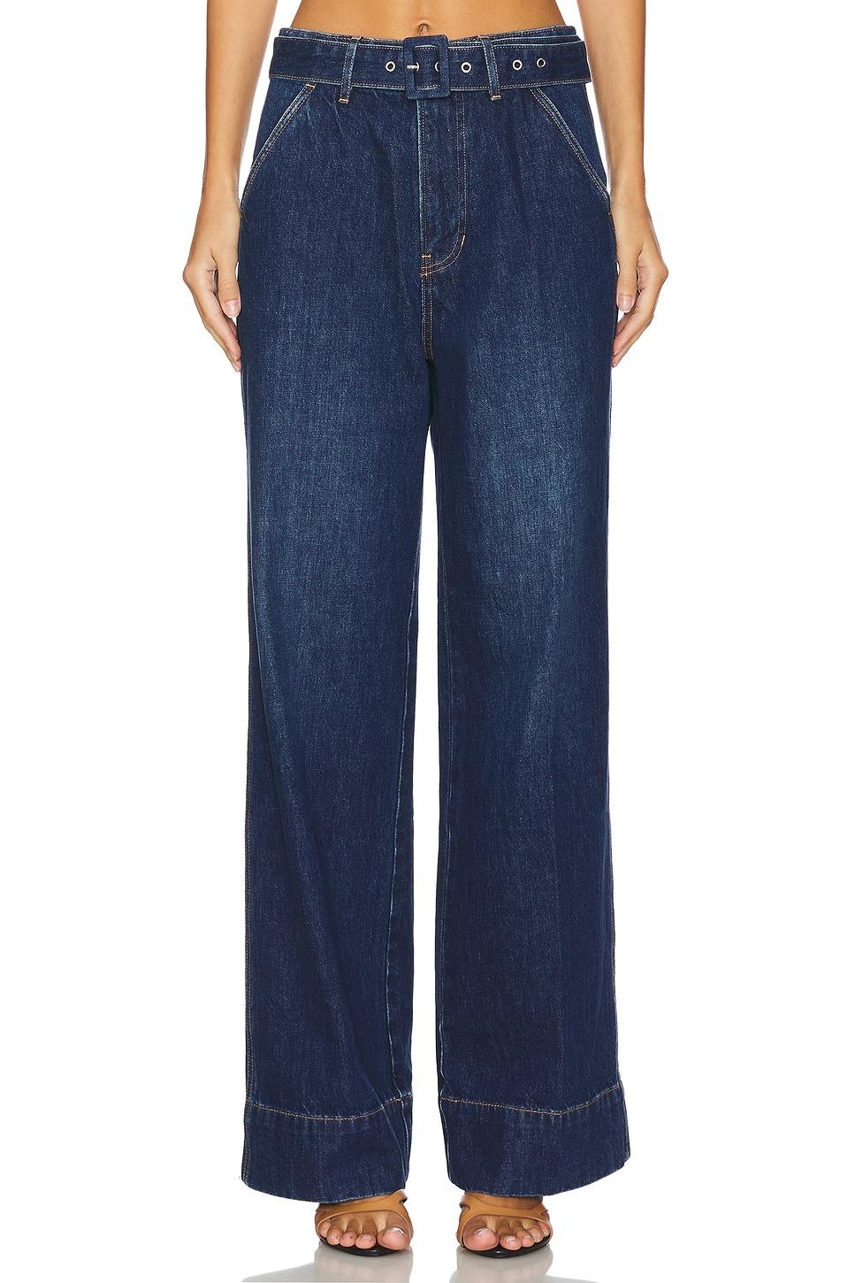 Veronica Beard Taylor High Rise Cuffed Wide Leg in Bright Nova