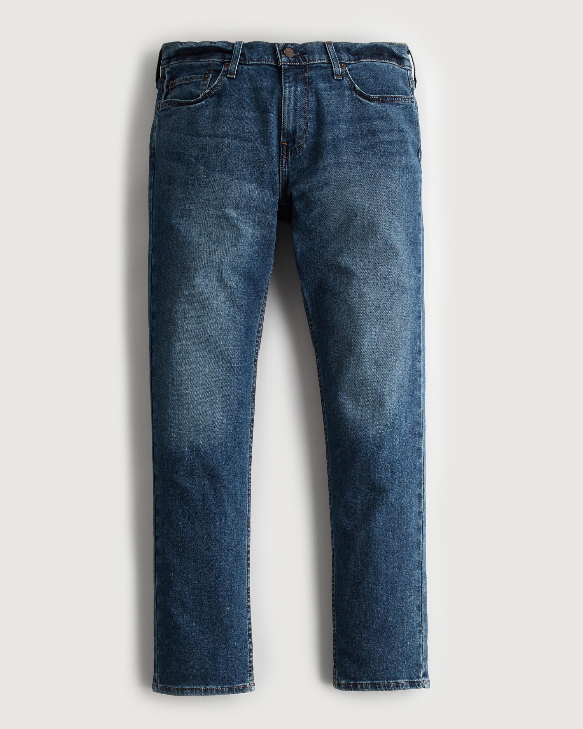Dark Wash Slim Straight Jeans Product Image