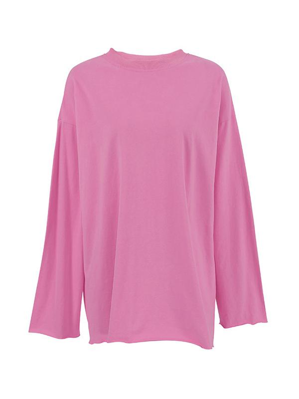 Solid Crew Neck Loose Sweatshirt Product Image