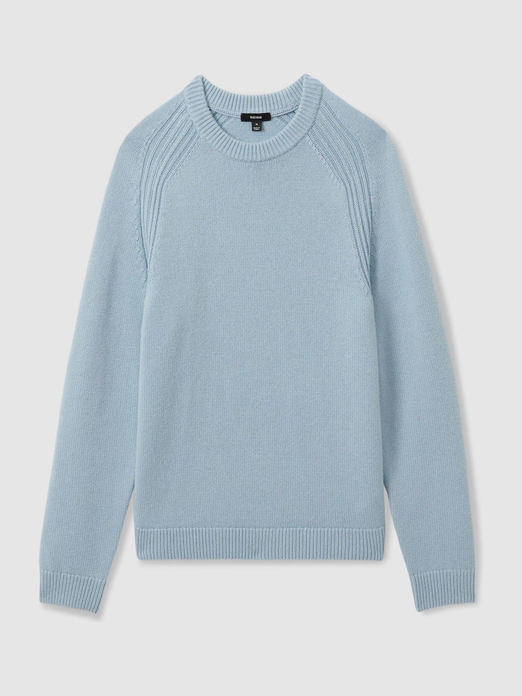 Wool-Blend Raglan-Sleeve Jumper in Soft Blue Product Image