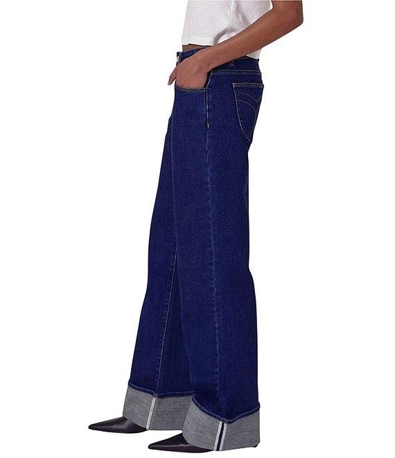 Rolla's Heidi Low Rise Turn Up Straight Leg Cuff Jeans Product Image