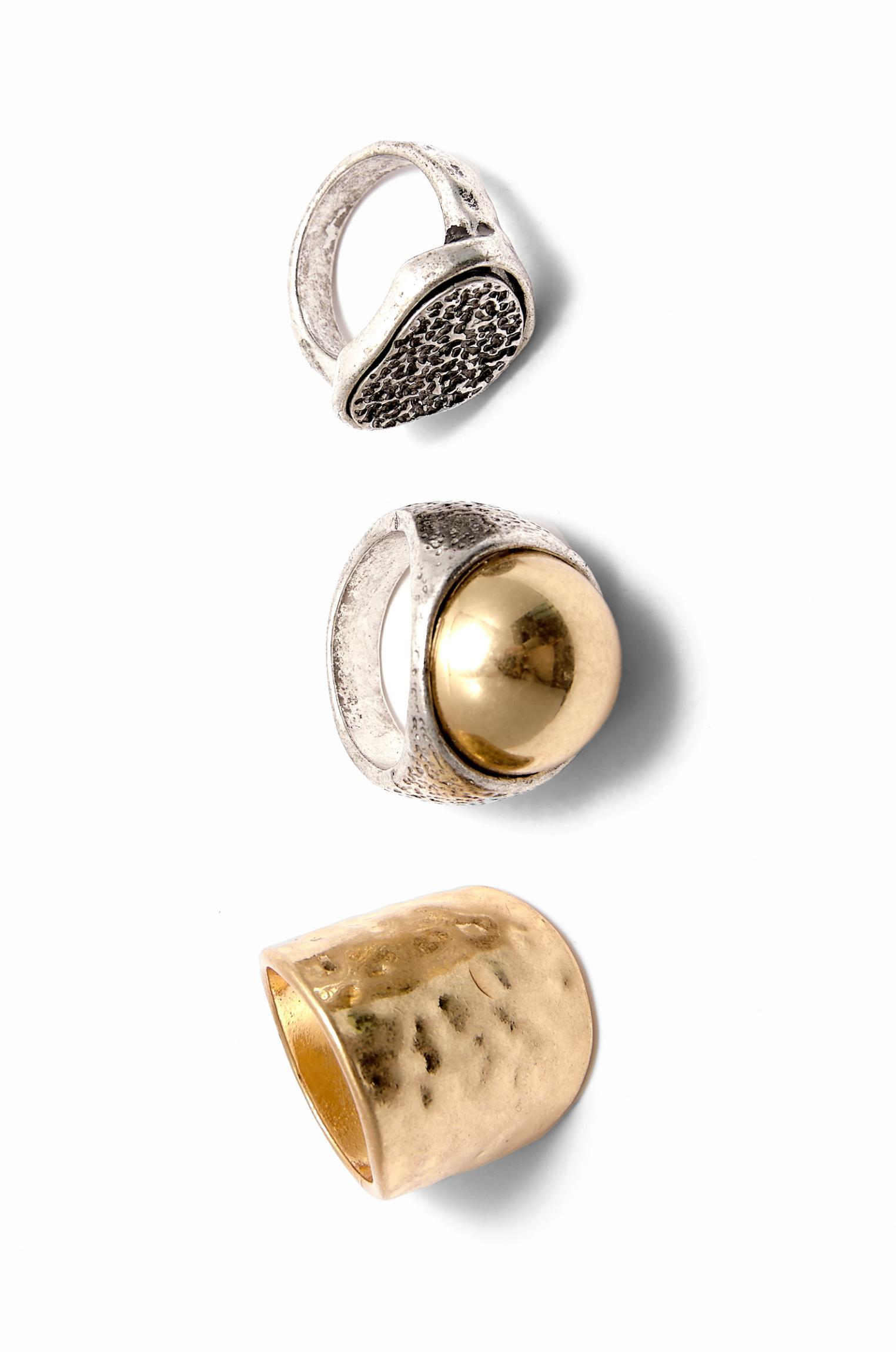 Pack of 3 metallic rings Product Image