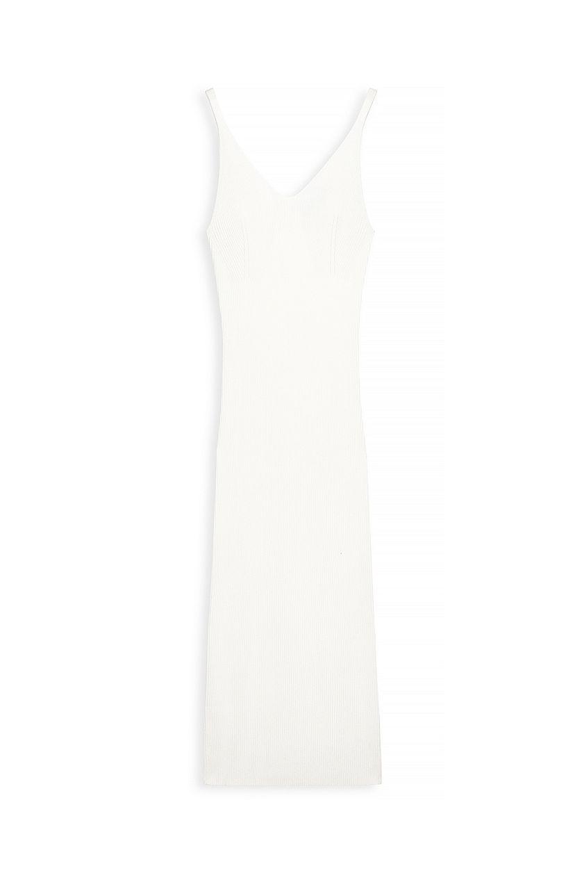 Ribbed Knitted Deep Back Dress Product Image