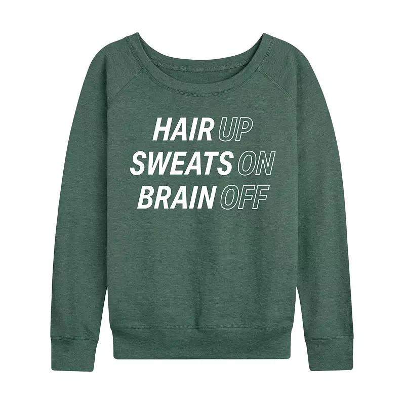 Women's Hair Up Sweats On Brain Off French Terry Long Sleeve Tee, Girl's,  Product Image