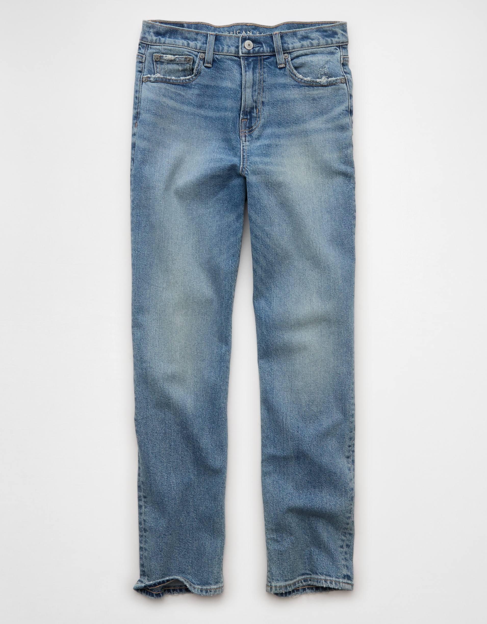 AE Stretch Super High-Waisted Ankle Straight Jean Product Image