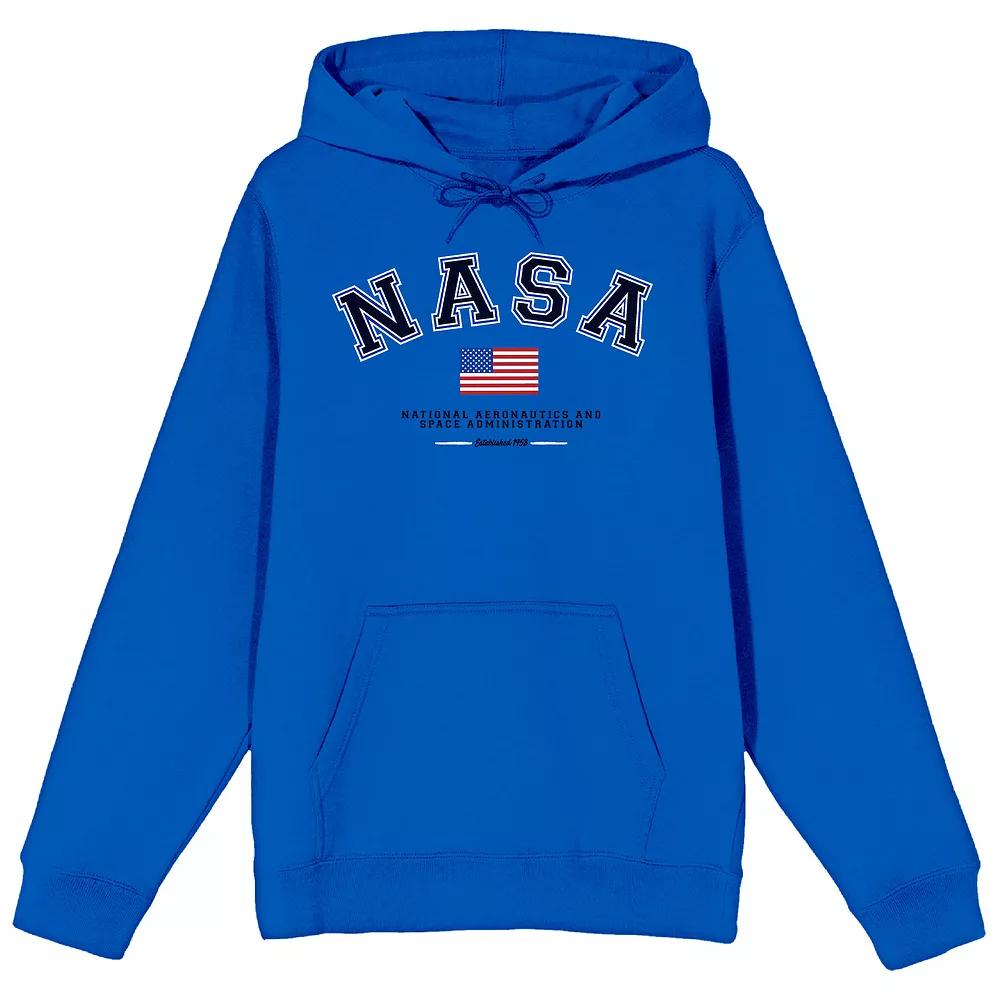 Men's NASA U.S. Flag Varsity Logo Graphic Hoodie, Size: Large, Blue Product Image