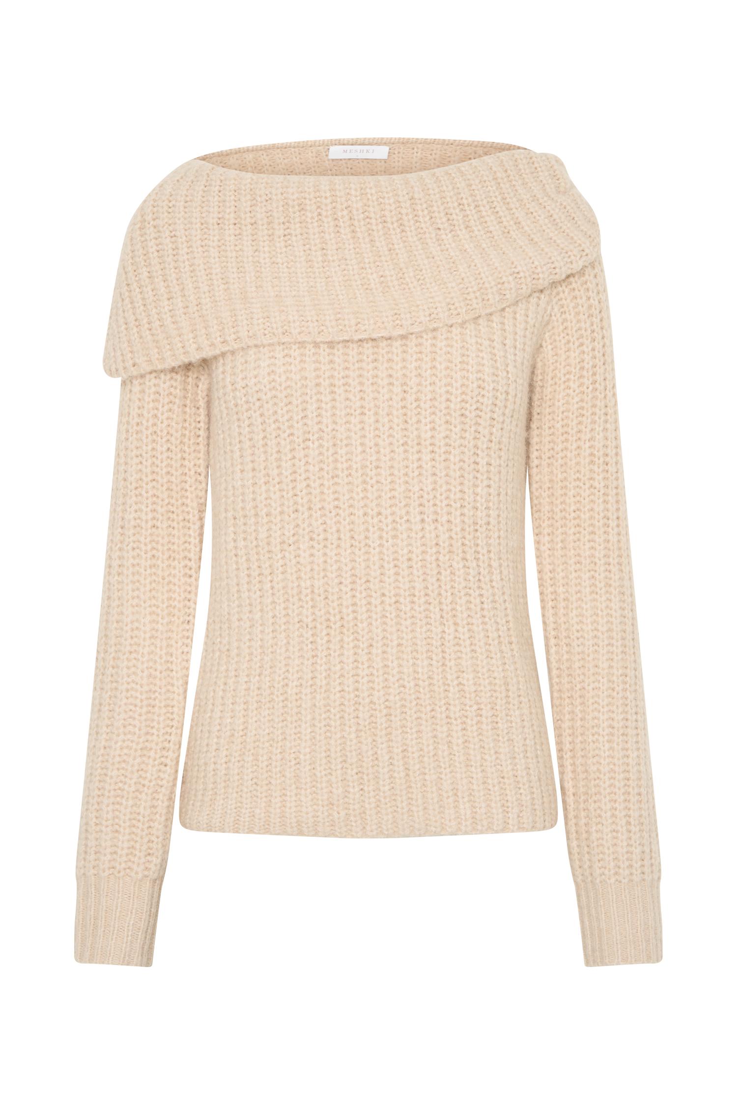 Alicia Off Shoulder Knit Top - Cream Product Image