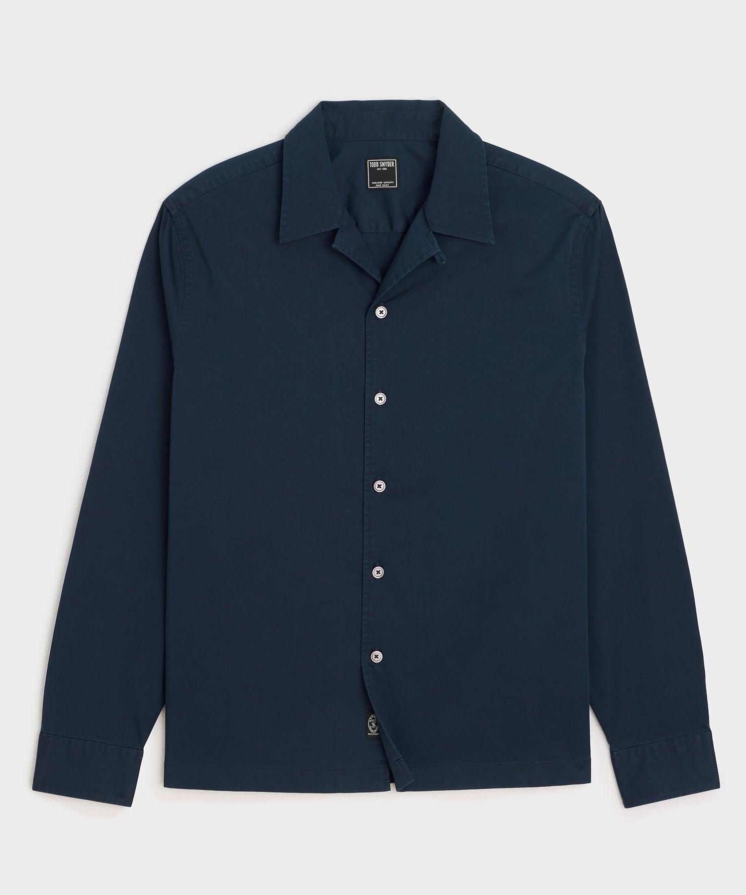 Cropped Poplin Camp Collar Shirt Product Image