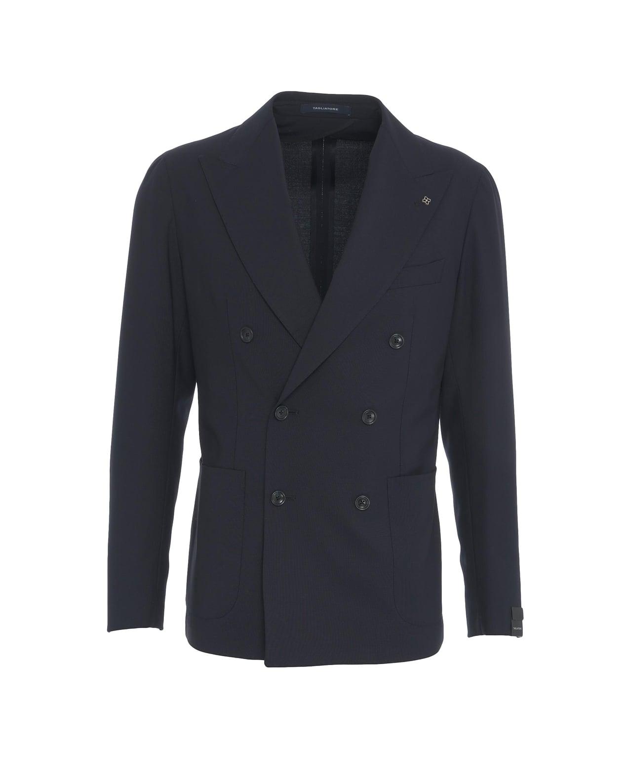 Double-breasted suit in virgin wool Product Image