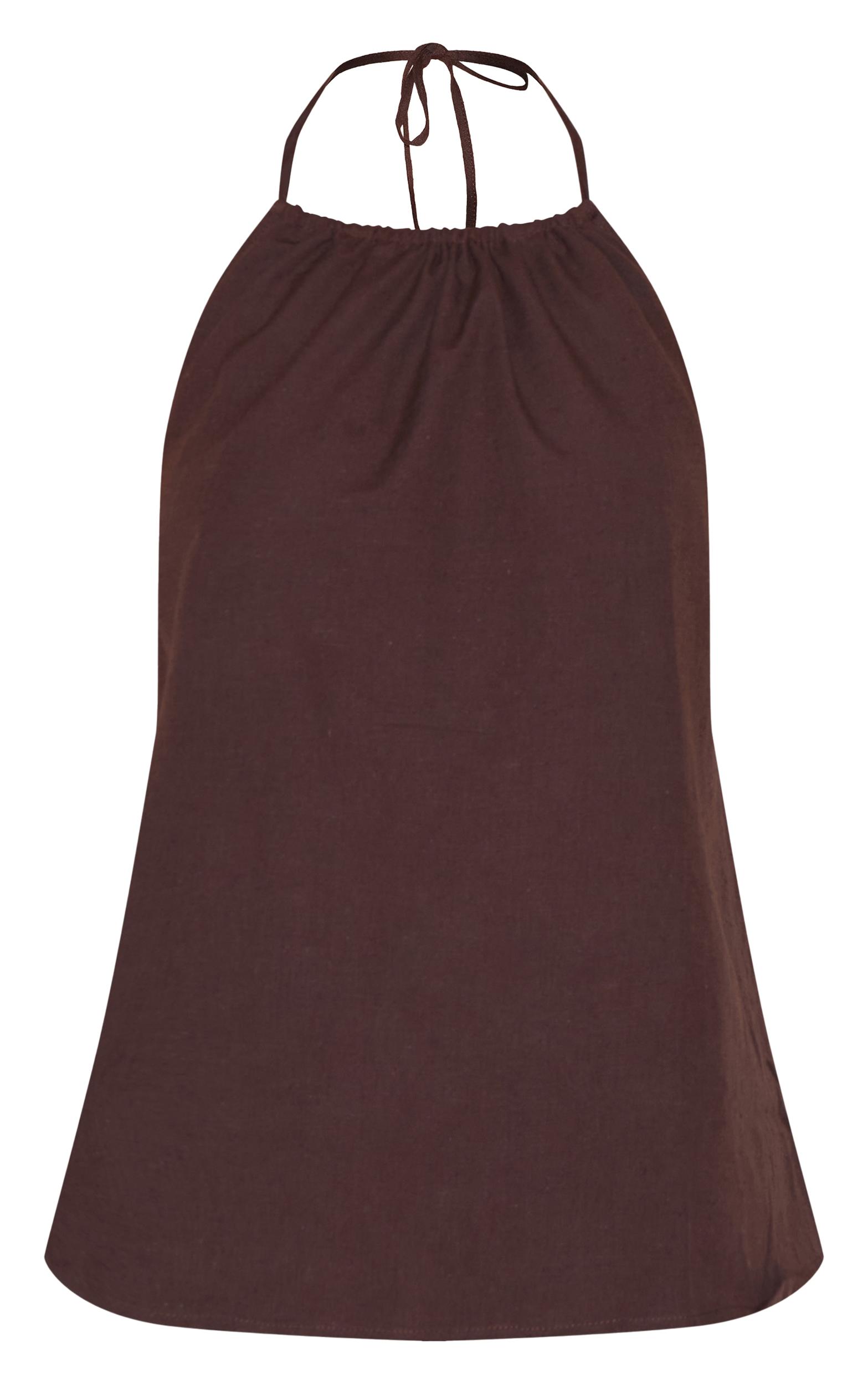 Dark Brown Halterneck Top Product Image