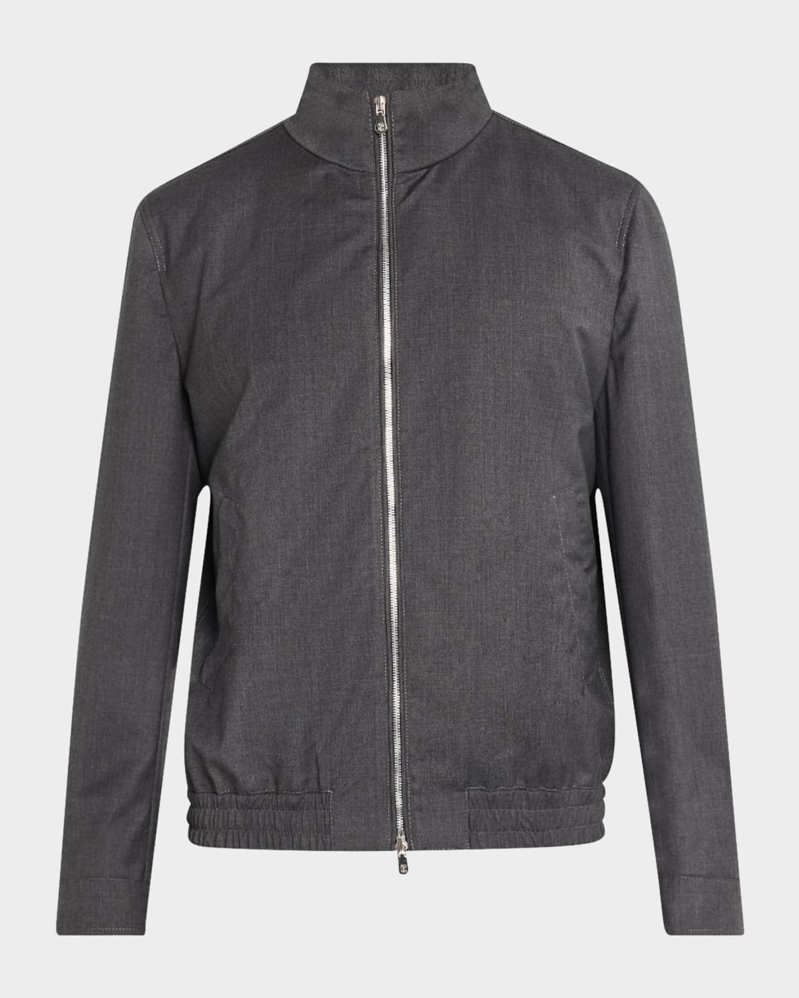 Men's Wool Full-Zip Blouson Jacket Product Image