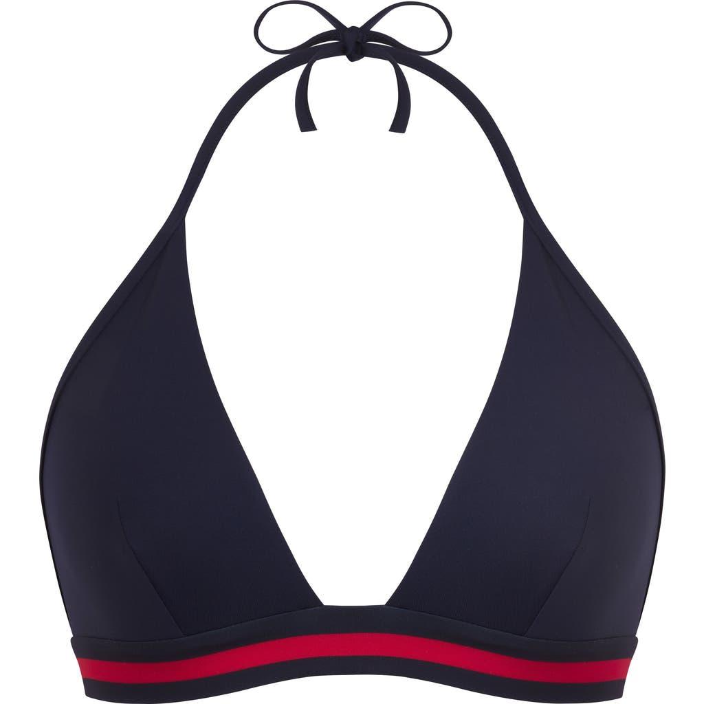 Vilebrequin Women's Horizon Stripes Halter Bikini Top in Bleu Marine at Nordstrom, Size X-Small Product Image