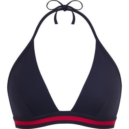 Vilebrequin Women's Horizon Stripes Halter Bikini Top in Bleu Marine at Nordstrom, Size X-Small Product Image