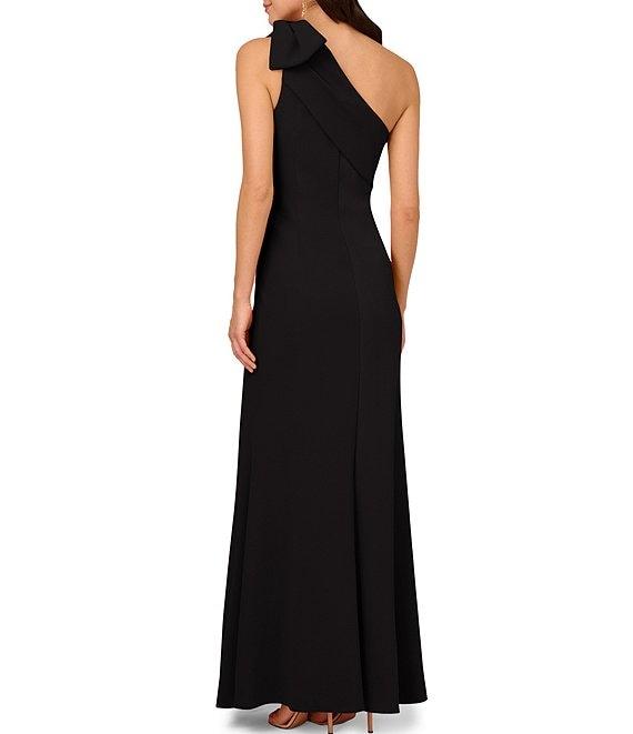 Adrianna Papell Stretch Crepe Bow One Shoulder Mermaid Gown Product Image