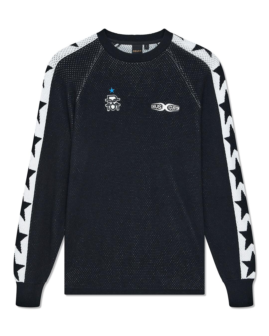 Icon Mesh Knit Top - Black Product Image