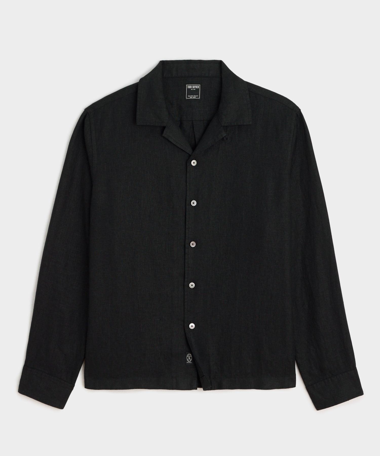 Cropped Sea Soft Irish Linen Camp Collar Shirt Product Image