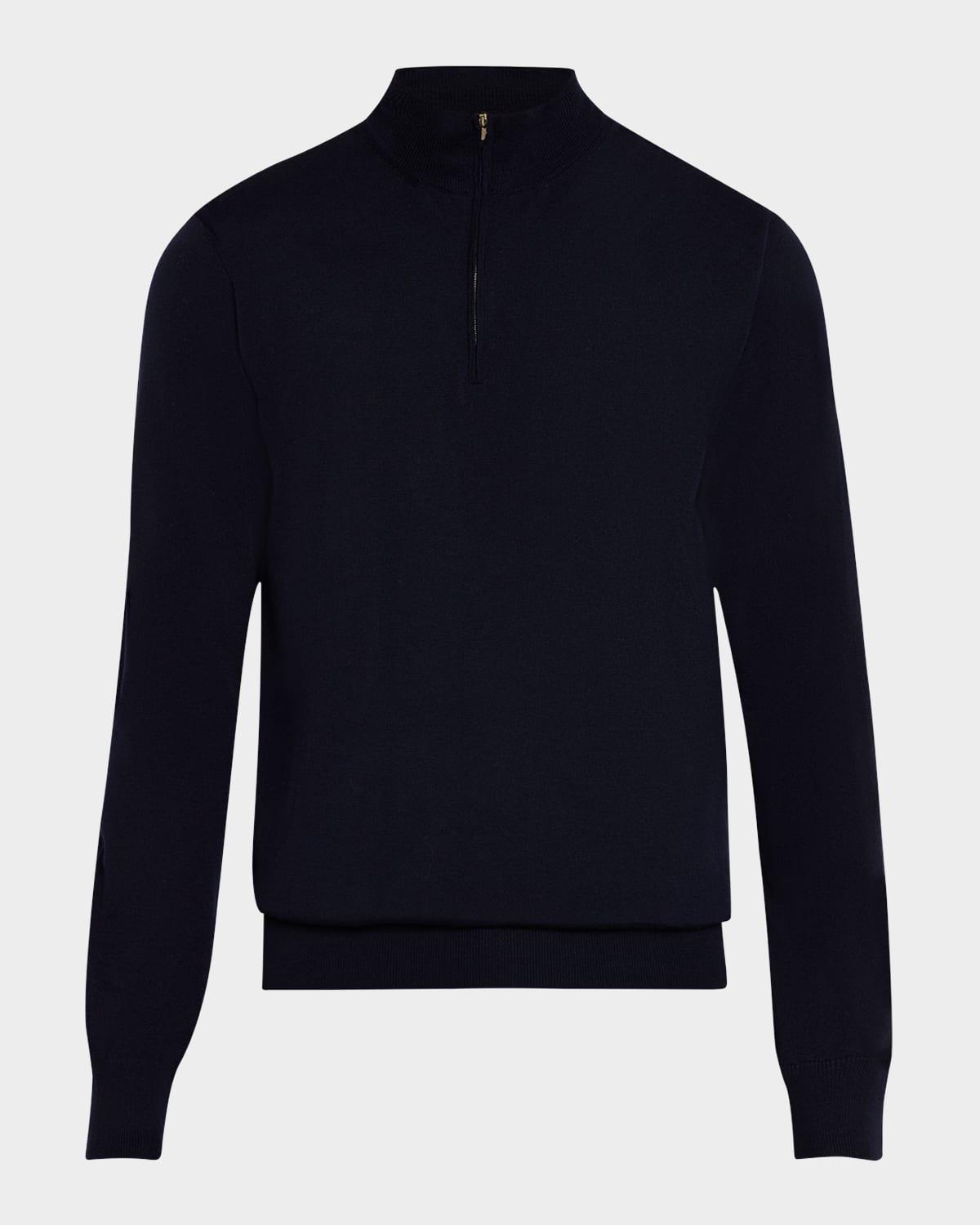 Mens Fine Knit Quarter-Zip Sweater Product Image