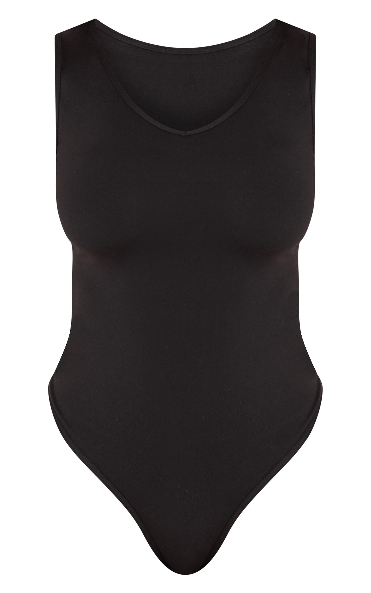 Shape Black Sculpted V Neck Sleevless Bodysuit Product Image