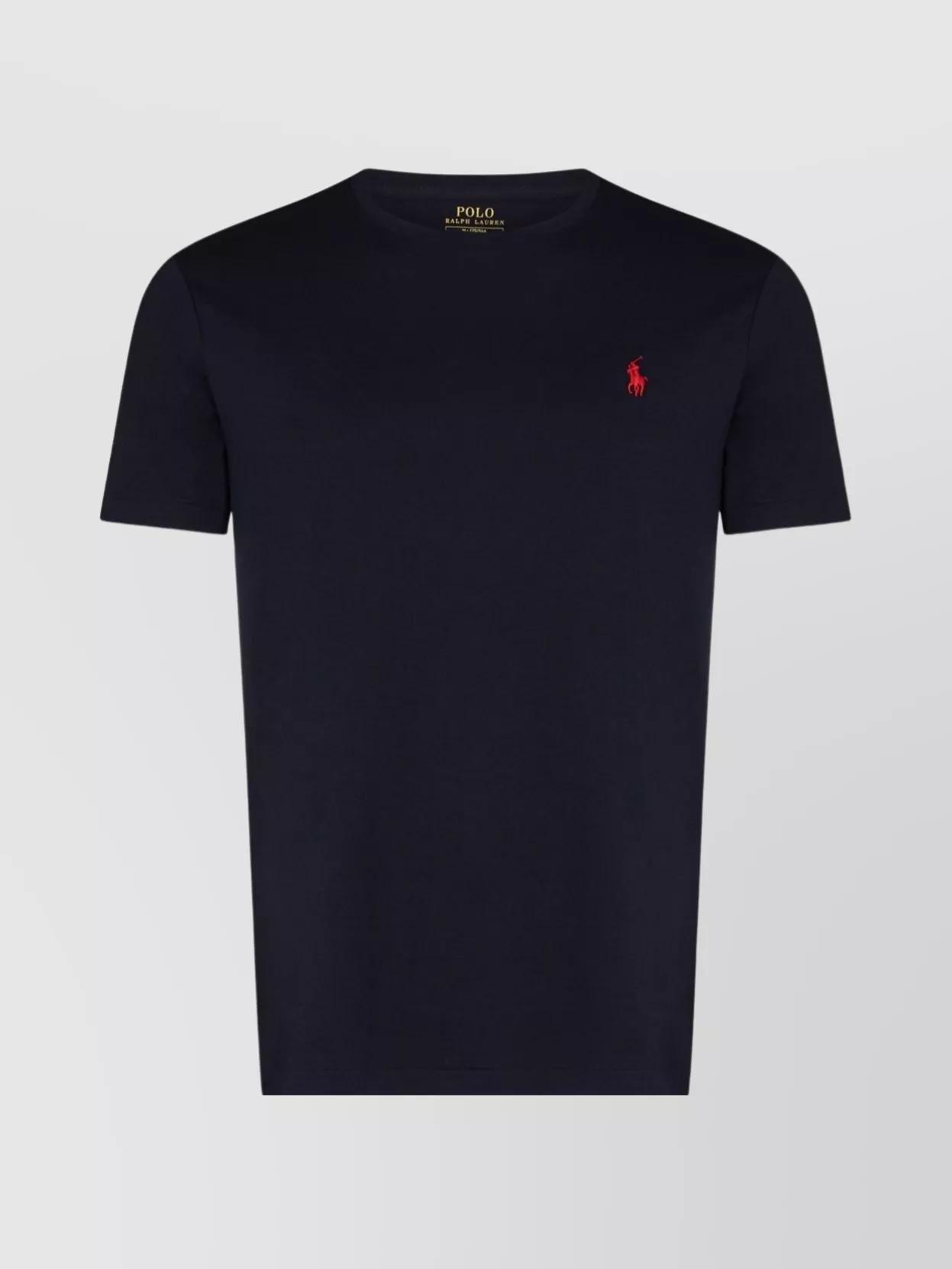 POLO RALPH LAUREN Slim-fit Logo-embroidered Cotton-jersey T-shirt In Navy Product Image