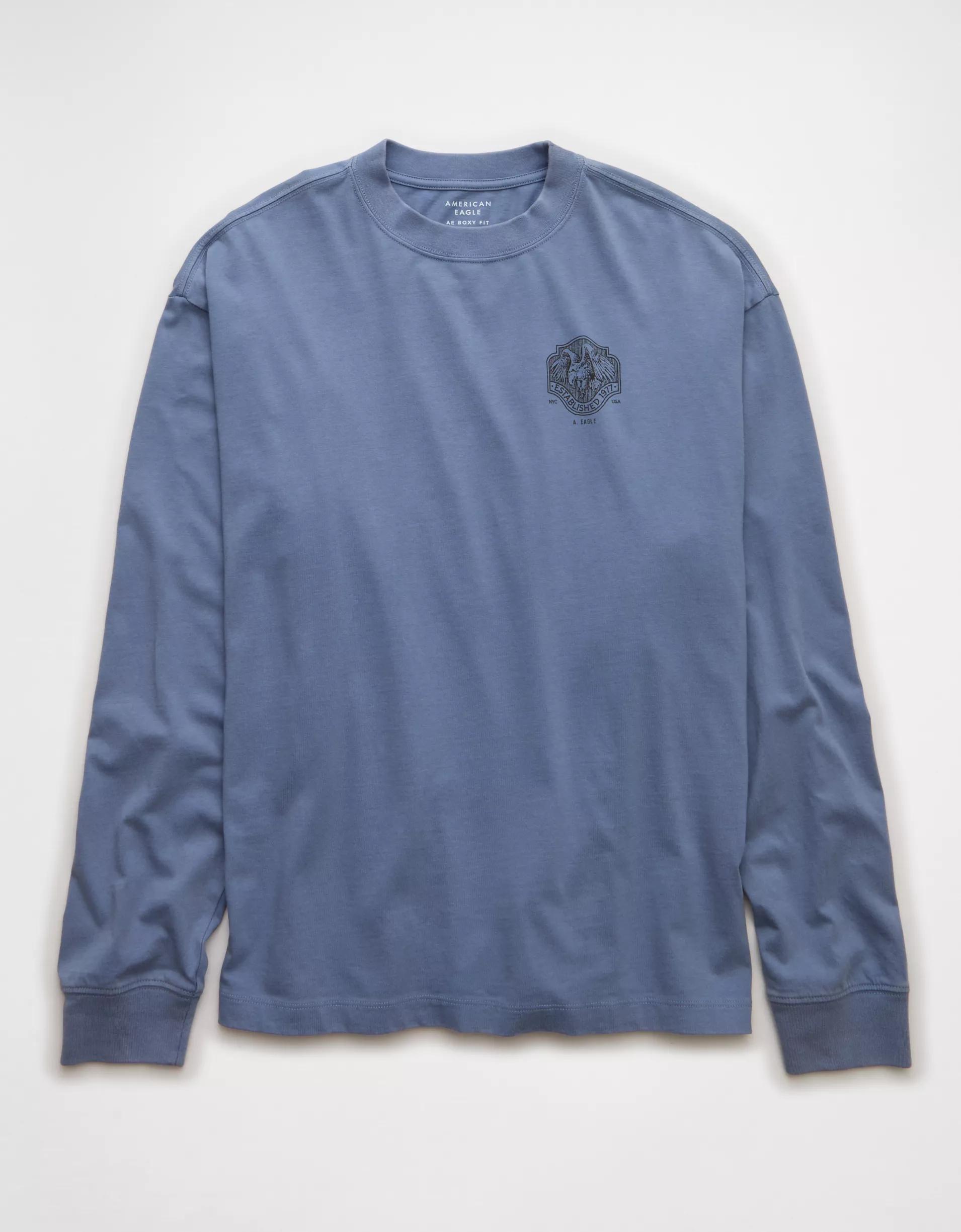 AE Boxy Long Sleeve Graphic T-Shirt Product Image