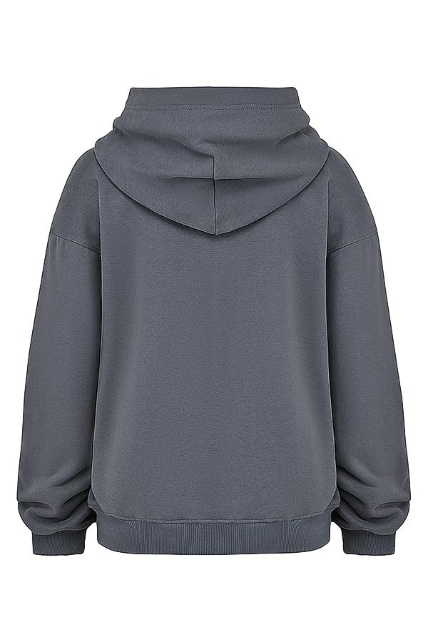 Muse  slate cotton fleece-back hoodie - sale Product Image