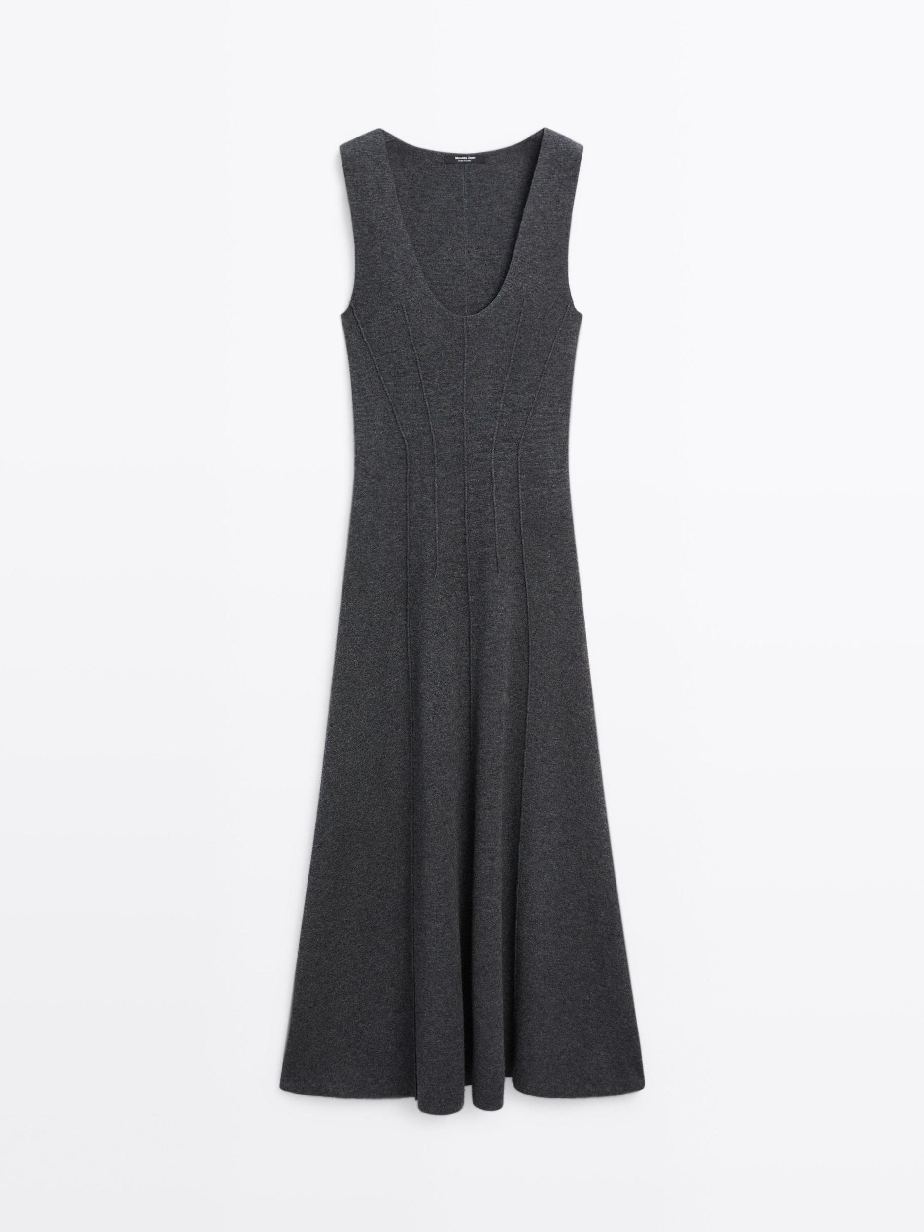 Long A-line knit dress Product Image