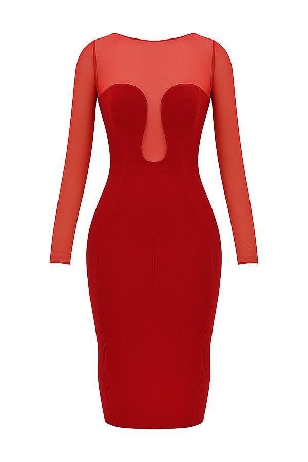 Darcy  scarlet plunge midi dress Product Image