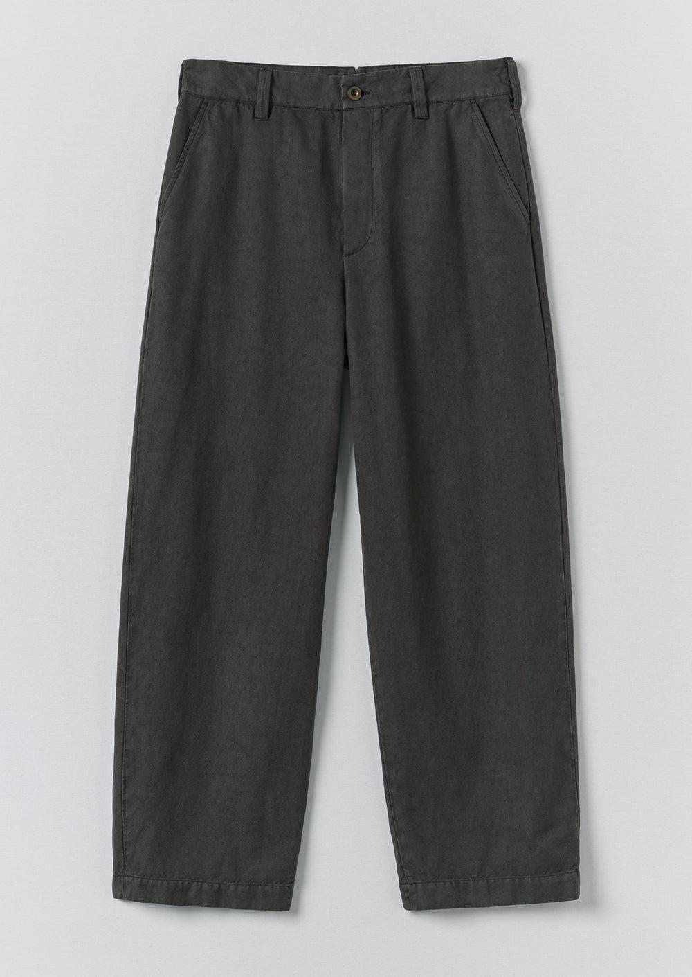 Jude Wide Leg Cotton Twill Pants | Soft Black Product Image