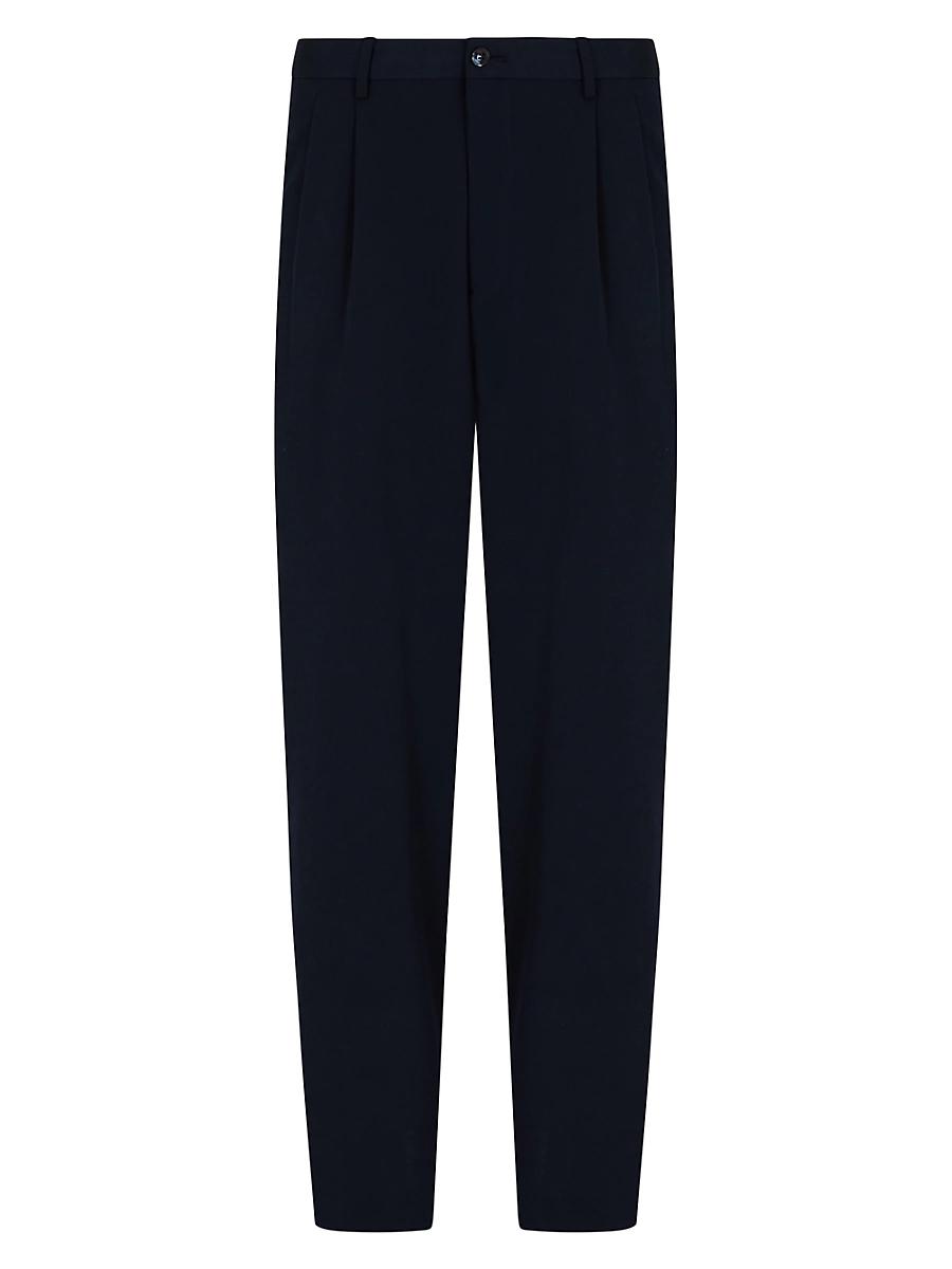 Mens Pleated Virgin Wool Trousers Product Image