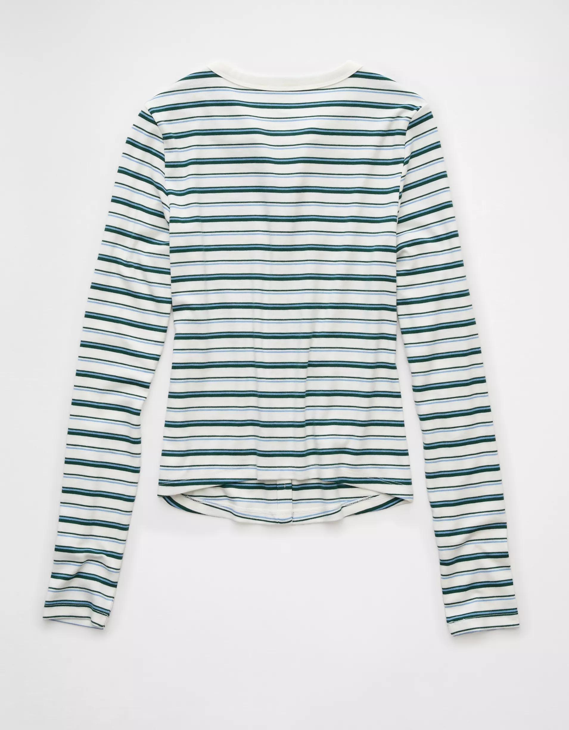 AE Long-Sleeve Button-Up T-Shirt Product Image