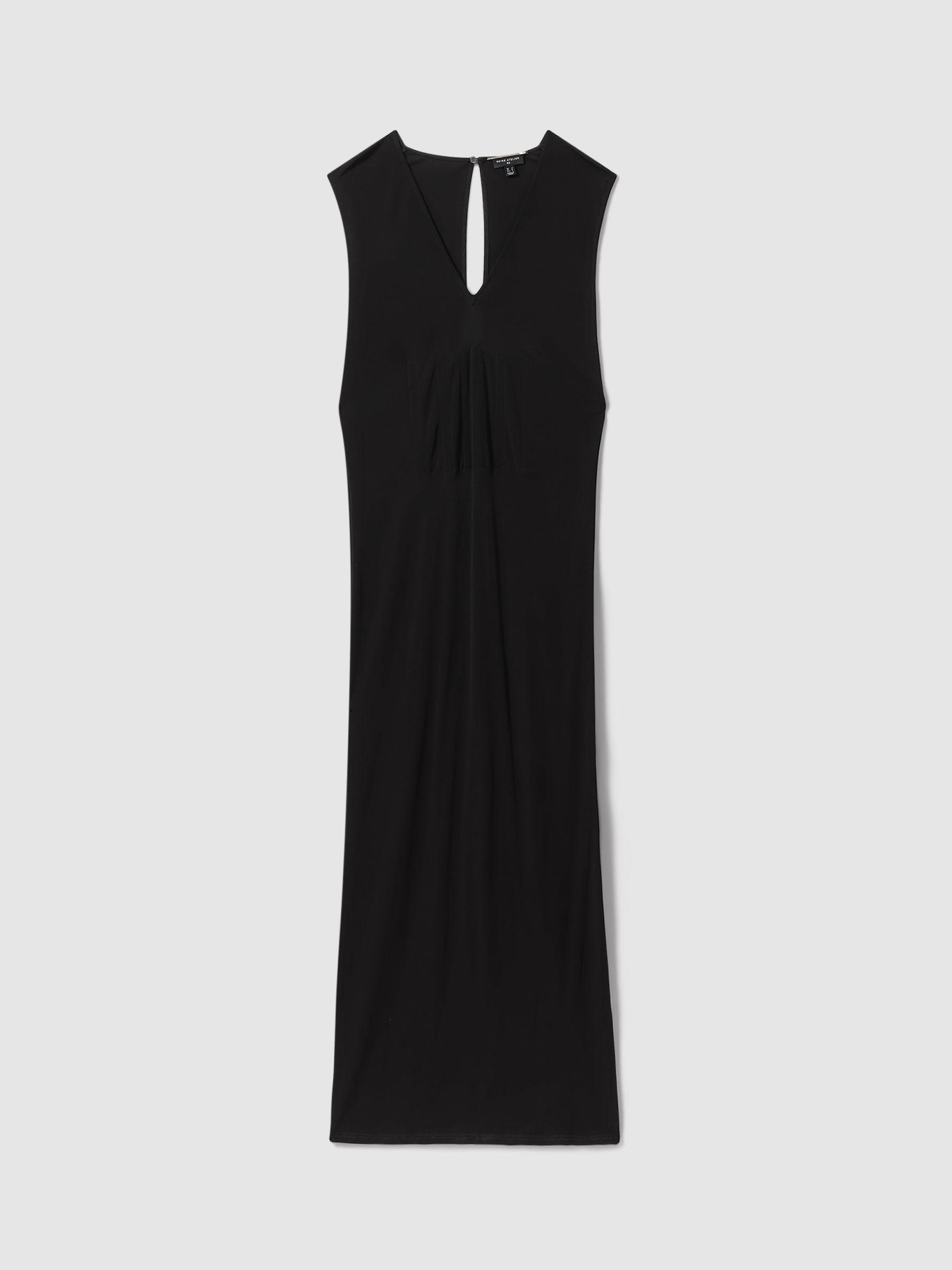 Atelier Corset Detail Jersey Maxi Dress in Black Product Image