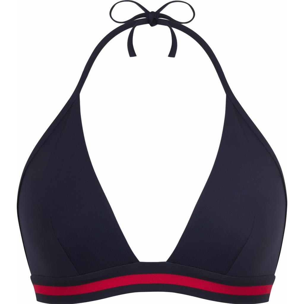 Vilebrequin Women's Horizon Stripes Halter Bikini Top in Bleu Marine at Nordstrom, Size X-Small Product Image