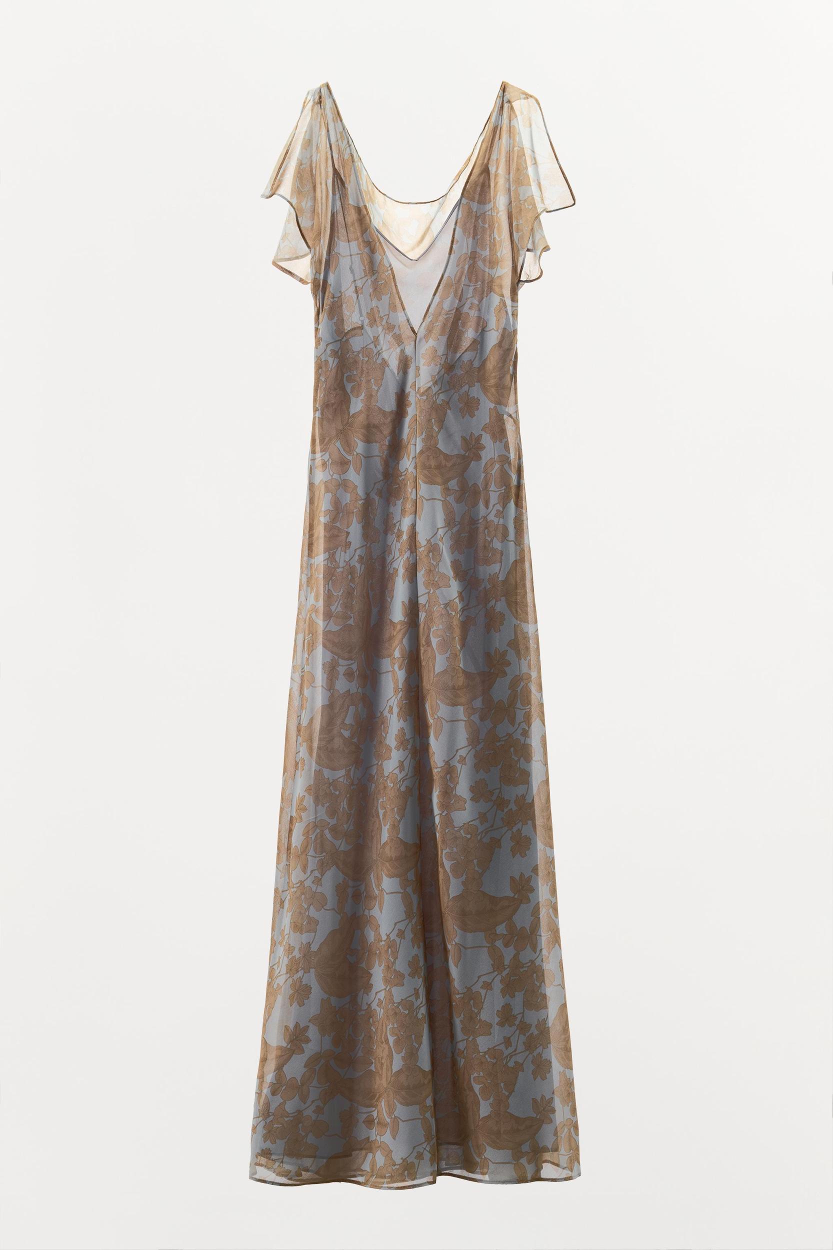 GATHERED FLORAL PRINT DRESS Product Image