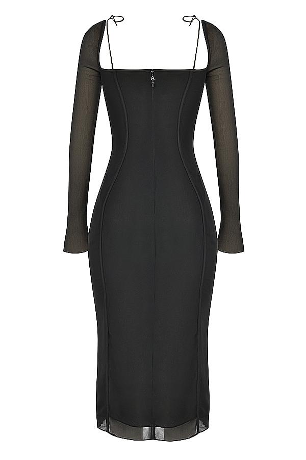 Ophelia  black cutout midi dress Product Image