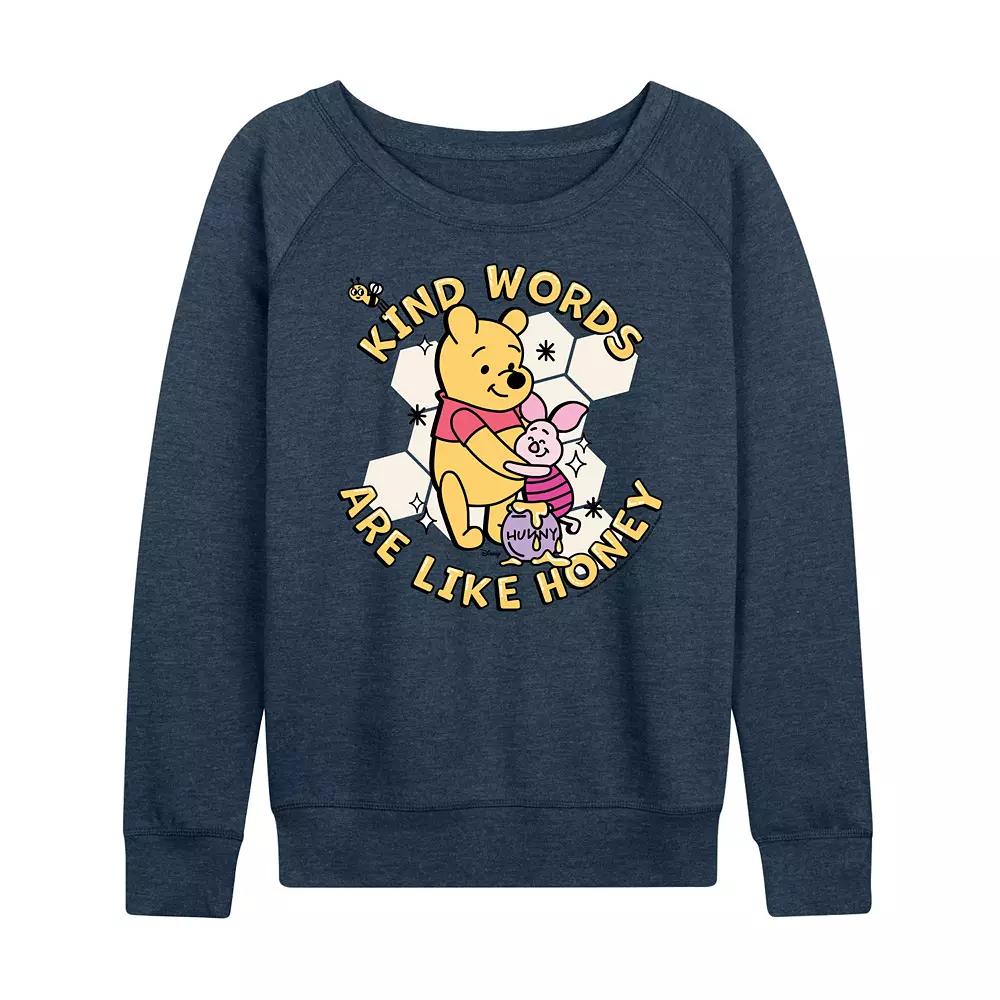 Disney's Winnie the Pooh Piglet & Pooh Women's Kind Words French Terry Long Sleeve Tee, Girl's,  Product Image