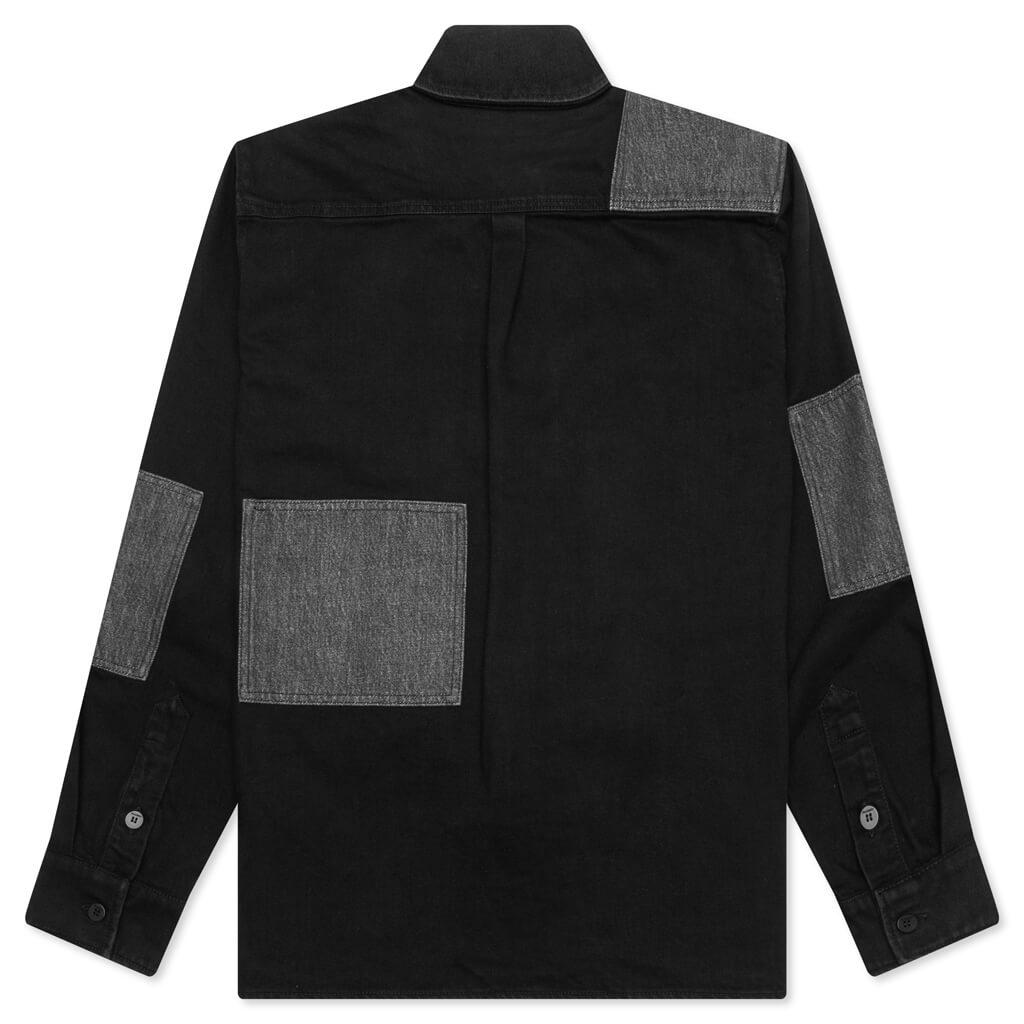 Patchwork Overshirt - Black Male Product Image