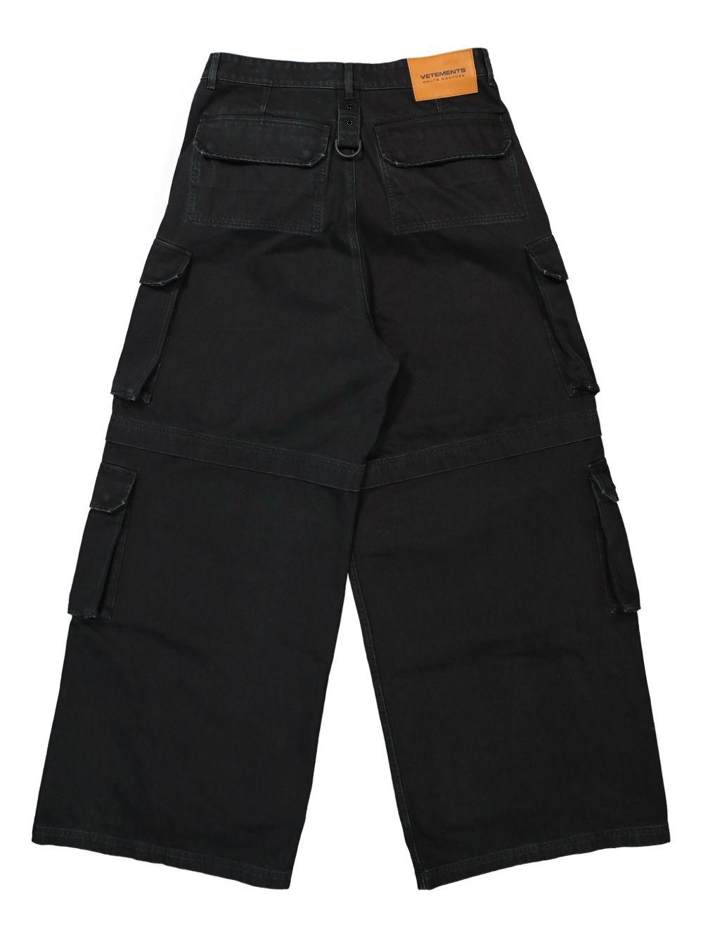 BARREL-LEG DENIM DRAWSTRING PANTS Product Image