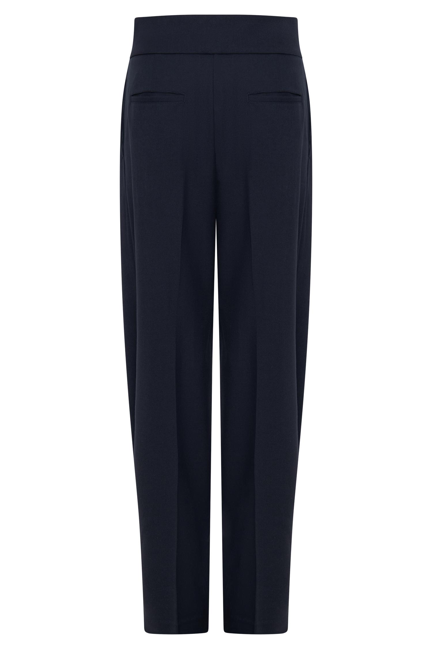 Penelope Pleated High Waisted Pants - Dark Navy Product Image