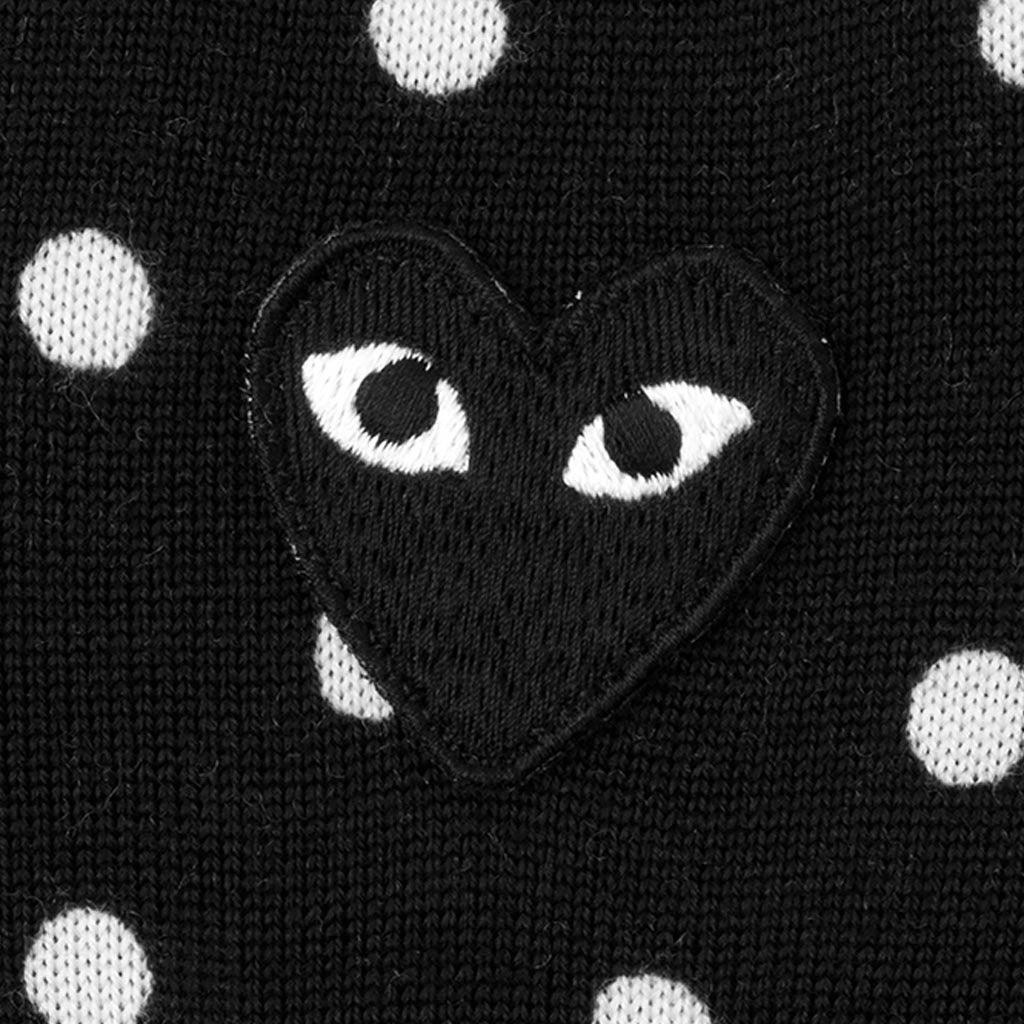 Womens Polka Dot Sweater - Black Female Product Image