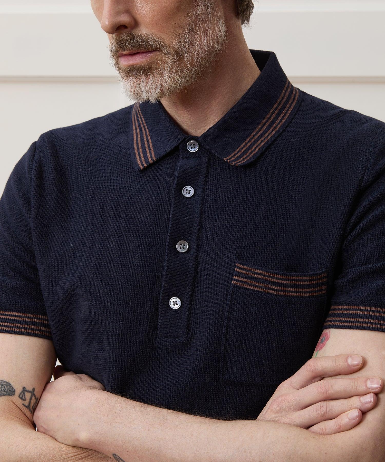 Tipped Waffle Sweater Polo Product Image