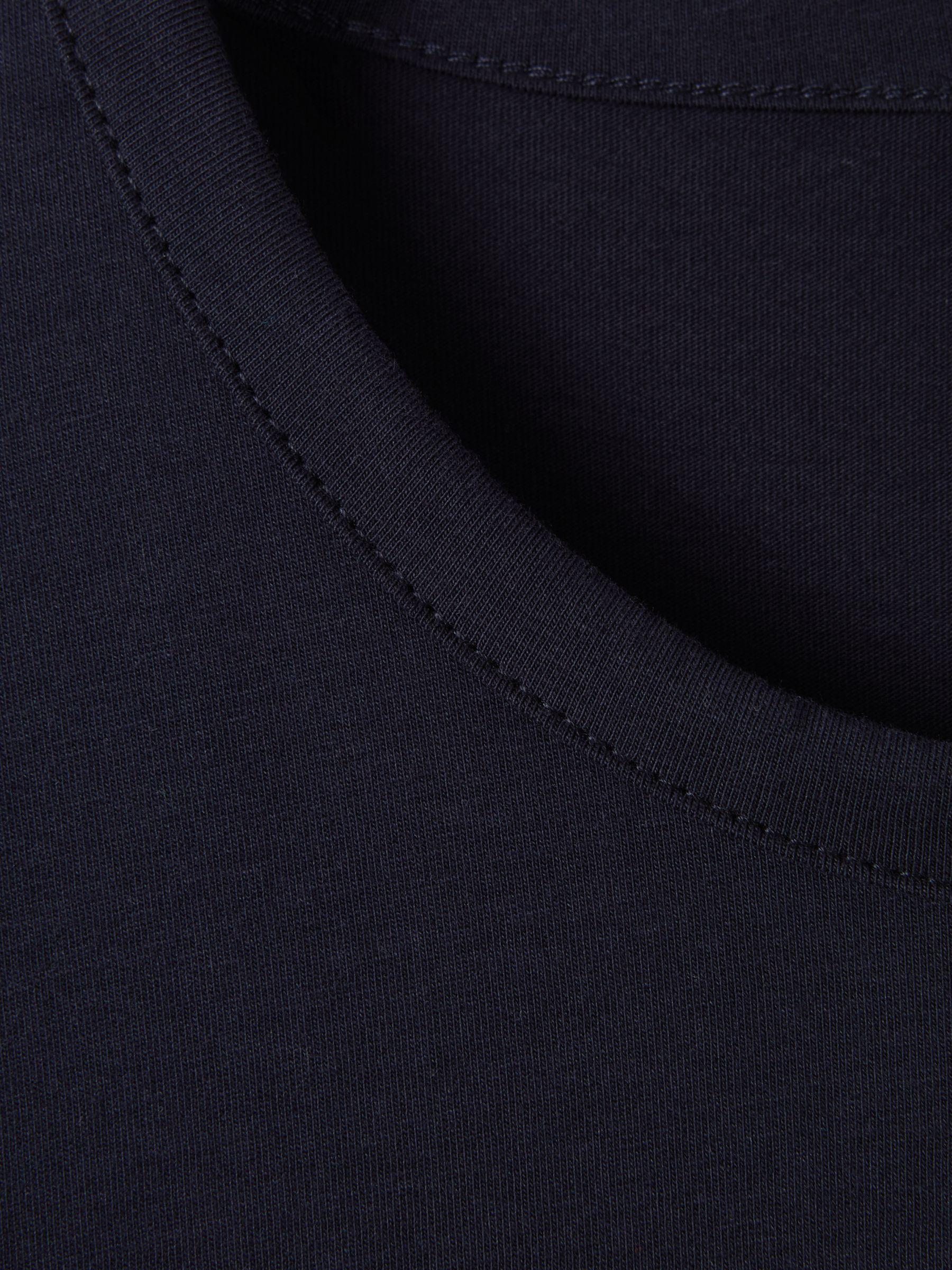 Cotton Crew Neck T-Shirt in Navy Product Image