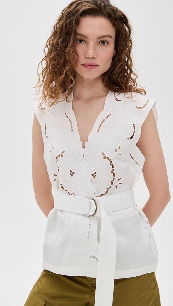 Sea Dahlia Eyelet Vest with Belt | Shopbop Product Image