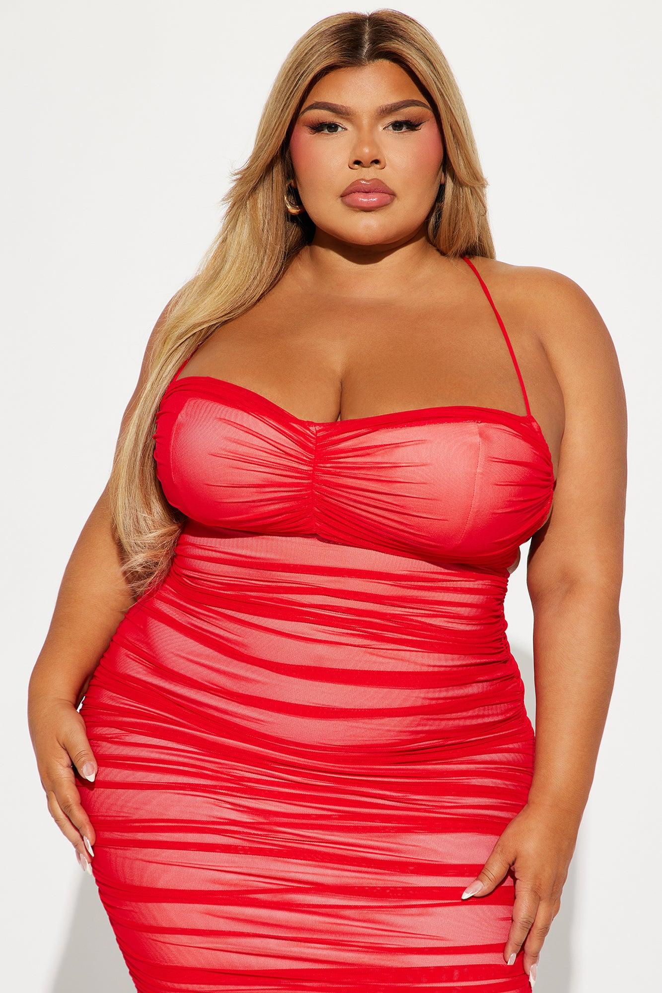 Life After Love Mesh Midi Dress - Red Product Image