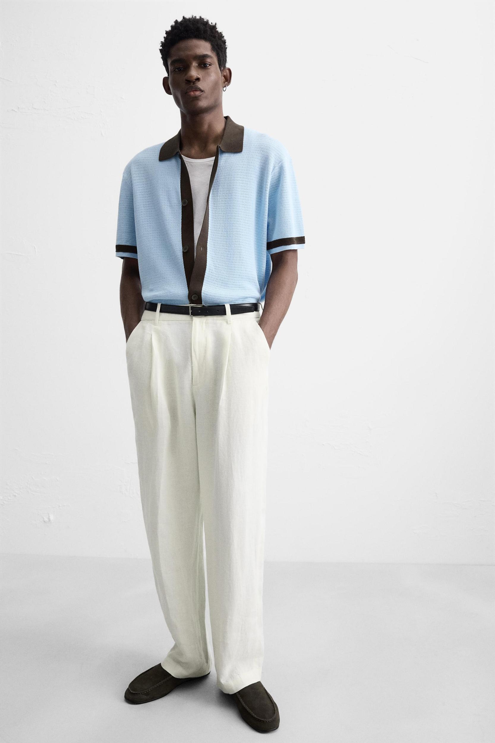 CONTRAST KNIT SHIRT Product Image