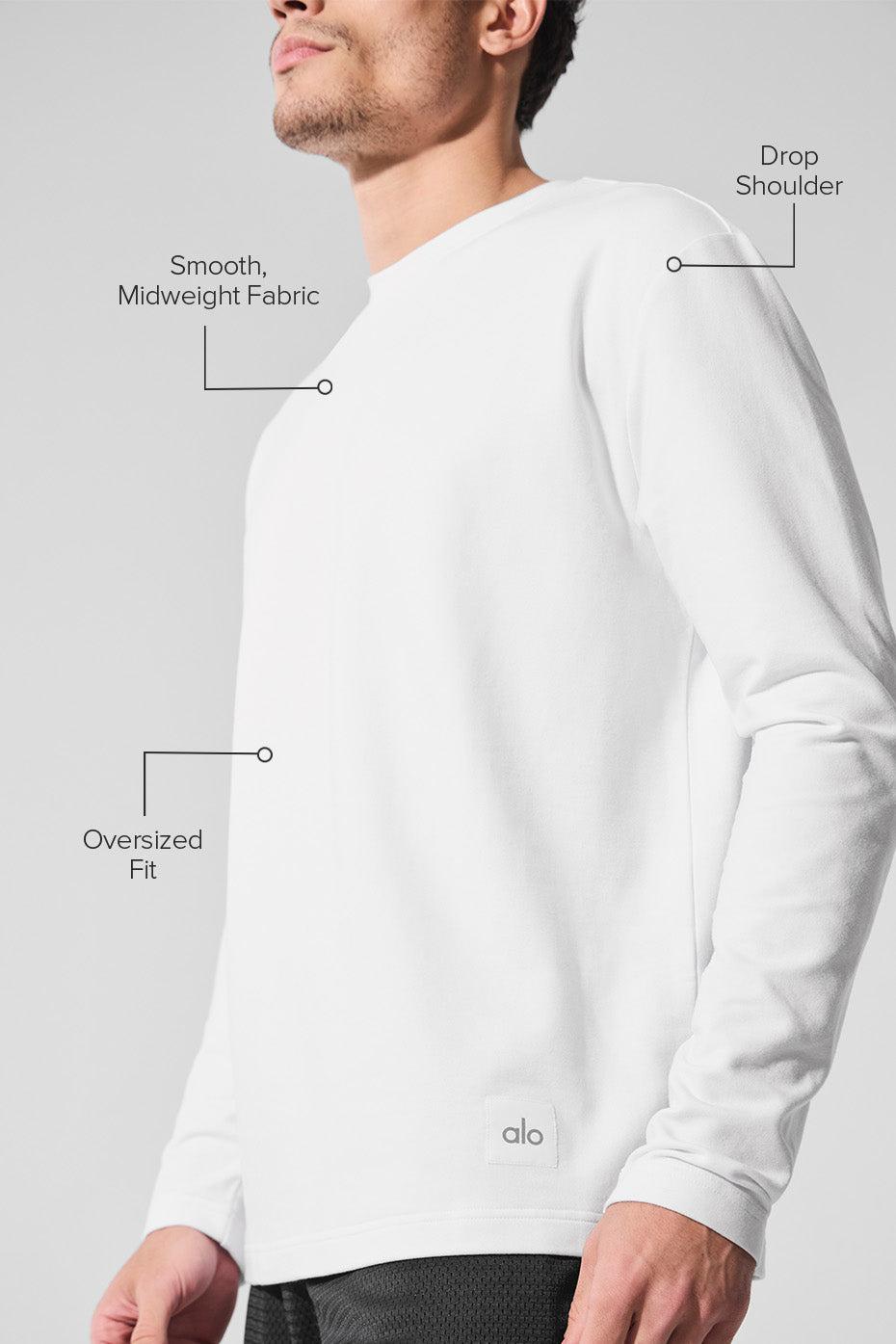 Double Take Long Sleeve Crew - White Male Product Image