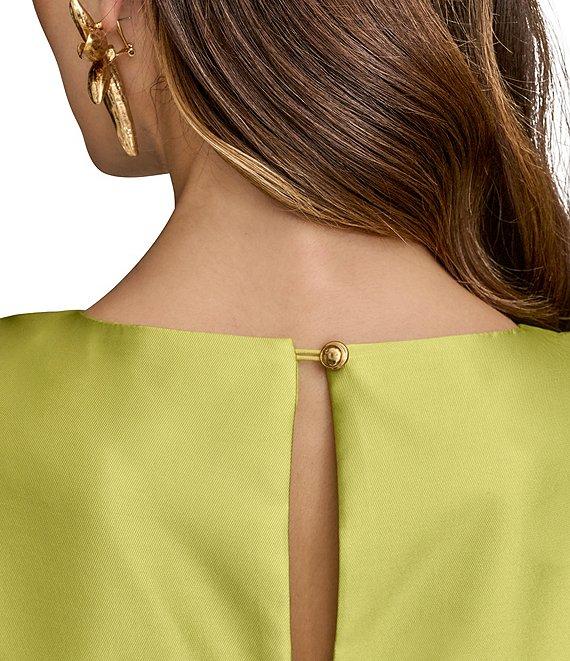 Donna Karan V-Neck Floral Print A-Line Dress Product Image