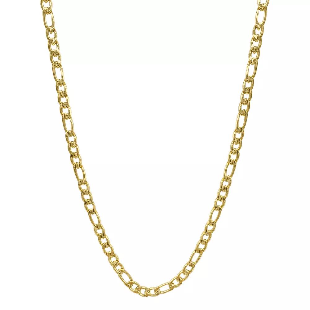 Adornia Stainless Steel Figaro Chain Necklace, Women's, Size: 24", Gold Tone Product Image