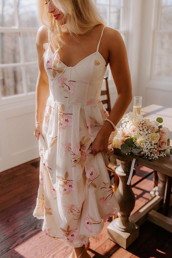 Serene Gardens Embroidered Midi Dress Product Image