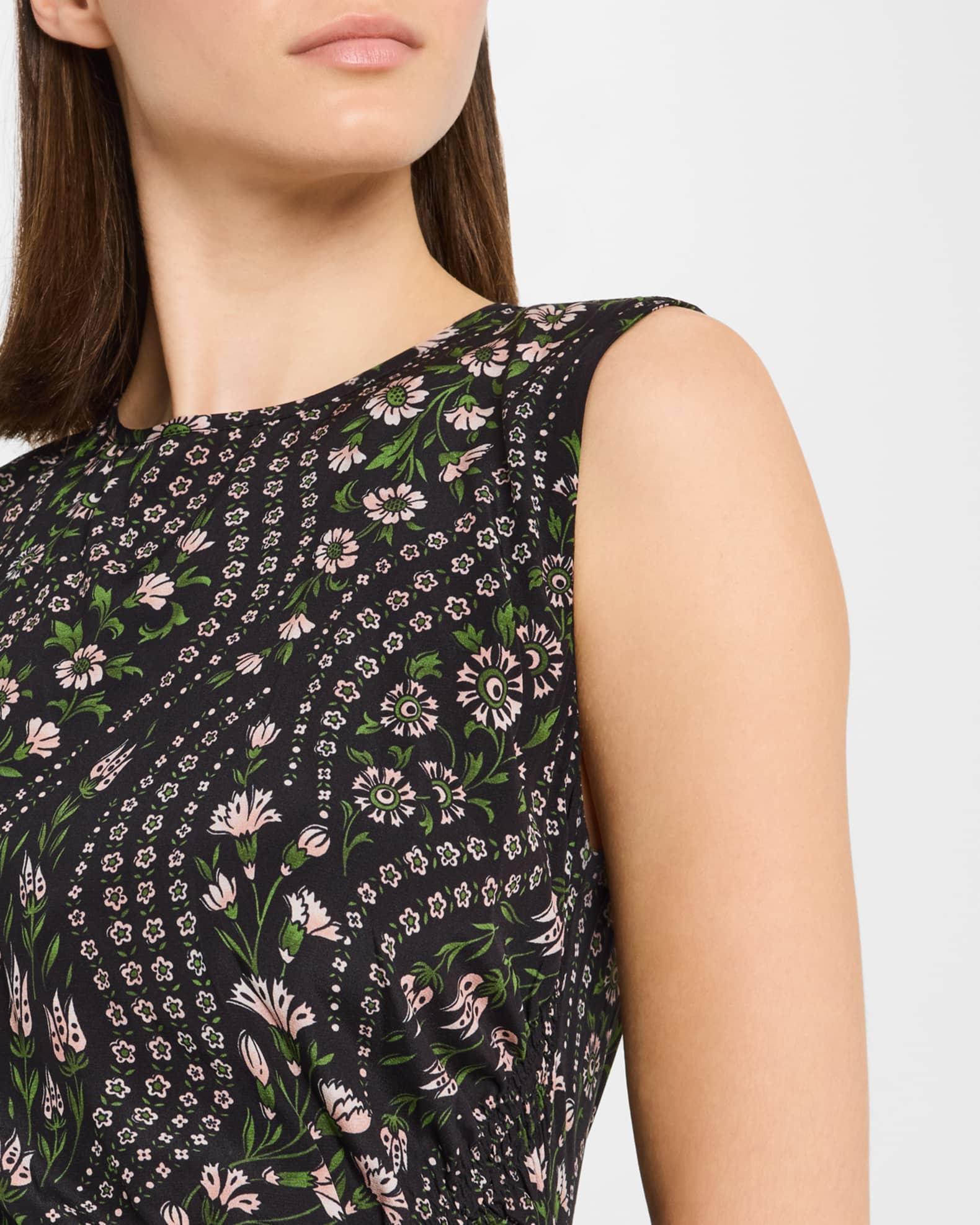 Viviana Floral Silk Midi Dress Product Image