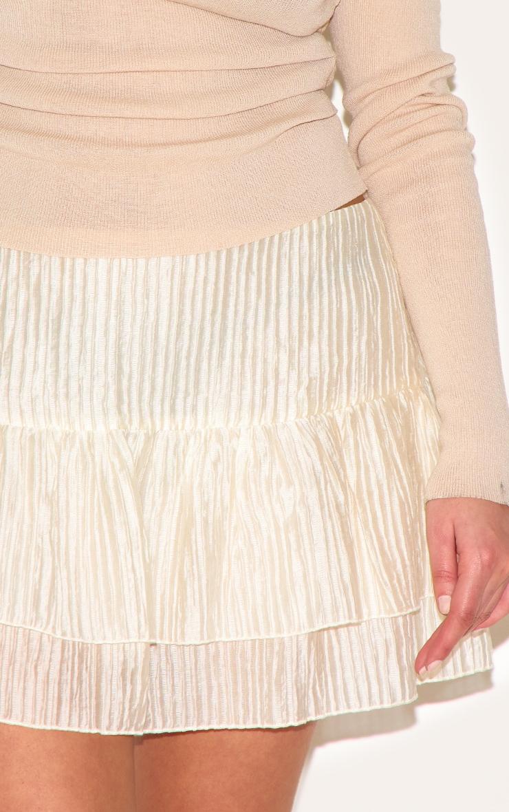 Plus Stone Crinkle Woven Dropped Waist Frilly Mini Skirt Product Image